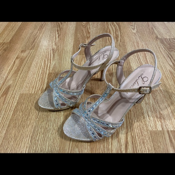 Gold nude diamond heels - Picture 2 of 8